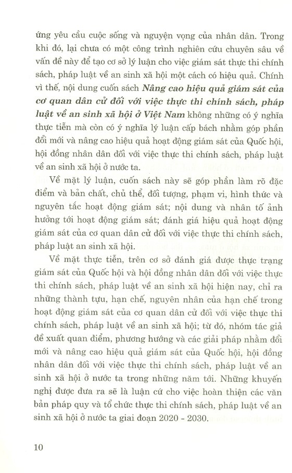 Nâng Cao Hiệu Quả Giám Sát Của Cơ Quan Dân Cử Đối Với Việc Thực Thi Chính Sách, Pháp Luật Về An Sinh Xã Hội Ở Việt Nam