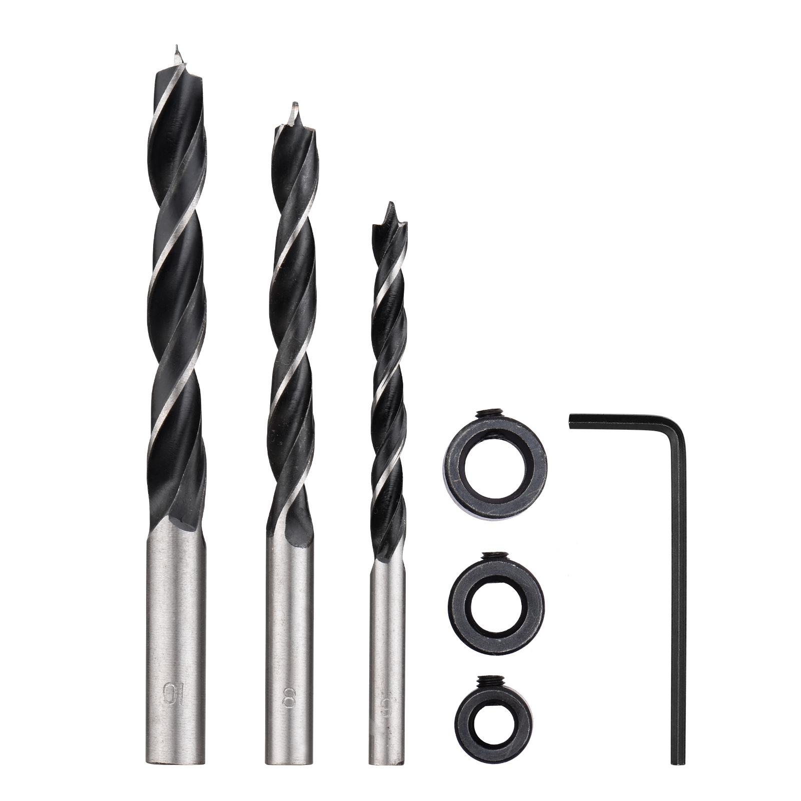 3 mũi khoan 6mm 8mm 10mm + Hướng dẫn 30 45 90 độ Hướng dẫn khoan Jig Hướng dẫn khoan bỏ túi Lỗ Jig Hướng dẫn đồ gỗ Định vị nhiều góc cho chế biến gỗ