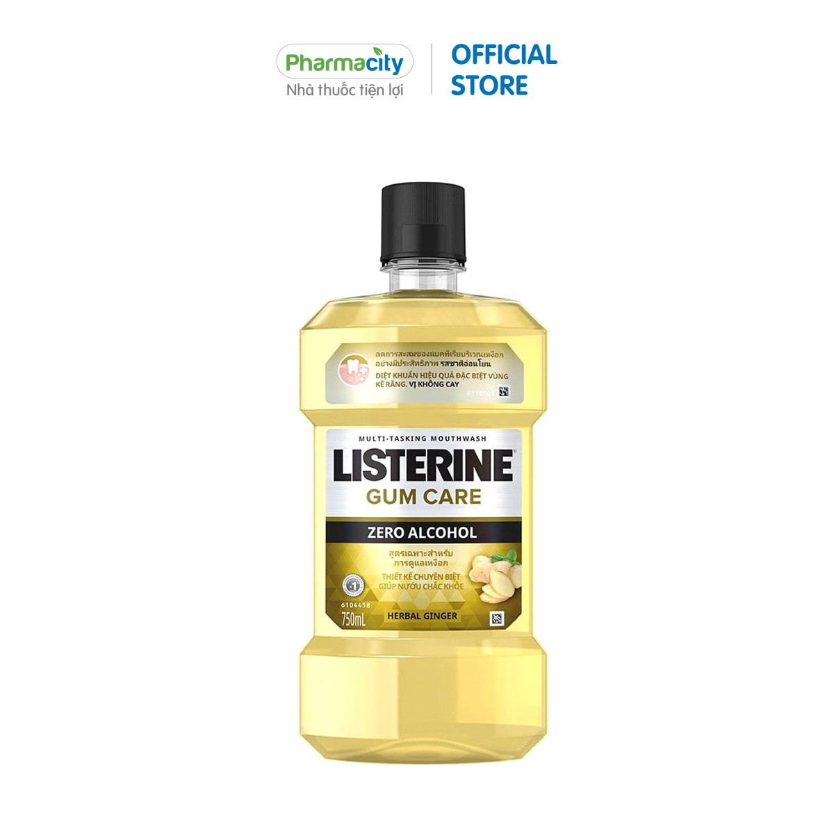 Nước súc miệng vị gừng  Listerine Gum Care (Chai 750ml)