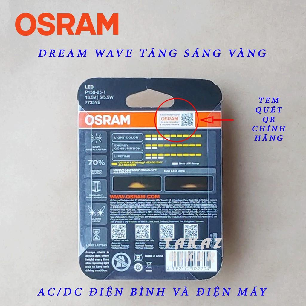 Bóng đèn LED OSRAM T19 Dream, Wave , Airblade xe thái tăng sáng màu vàng phá sương Cường độ màu 2700k Kelvin