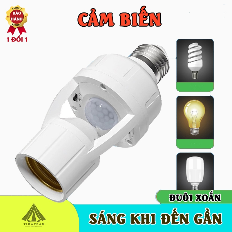 Đui Đèn Cảm Biến Chuyển Động E27, Tự Động Bật Tắt Thông Minh khi có người