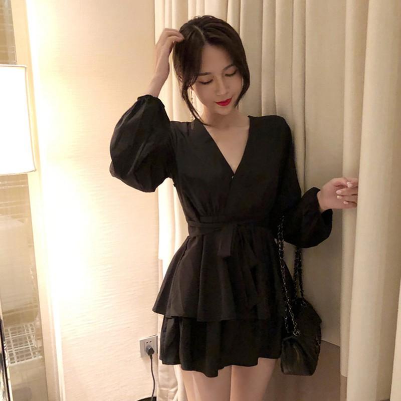 Đầm nữ tay dài màu trơn