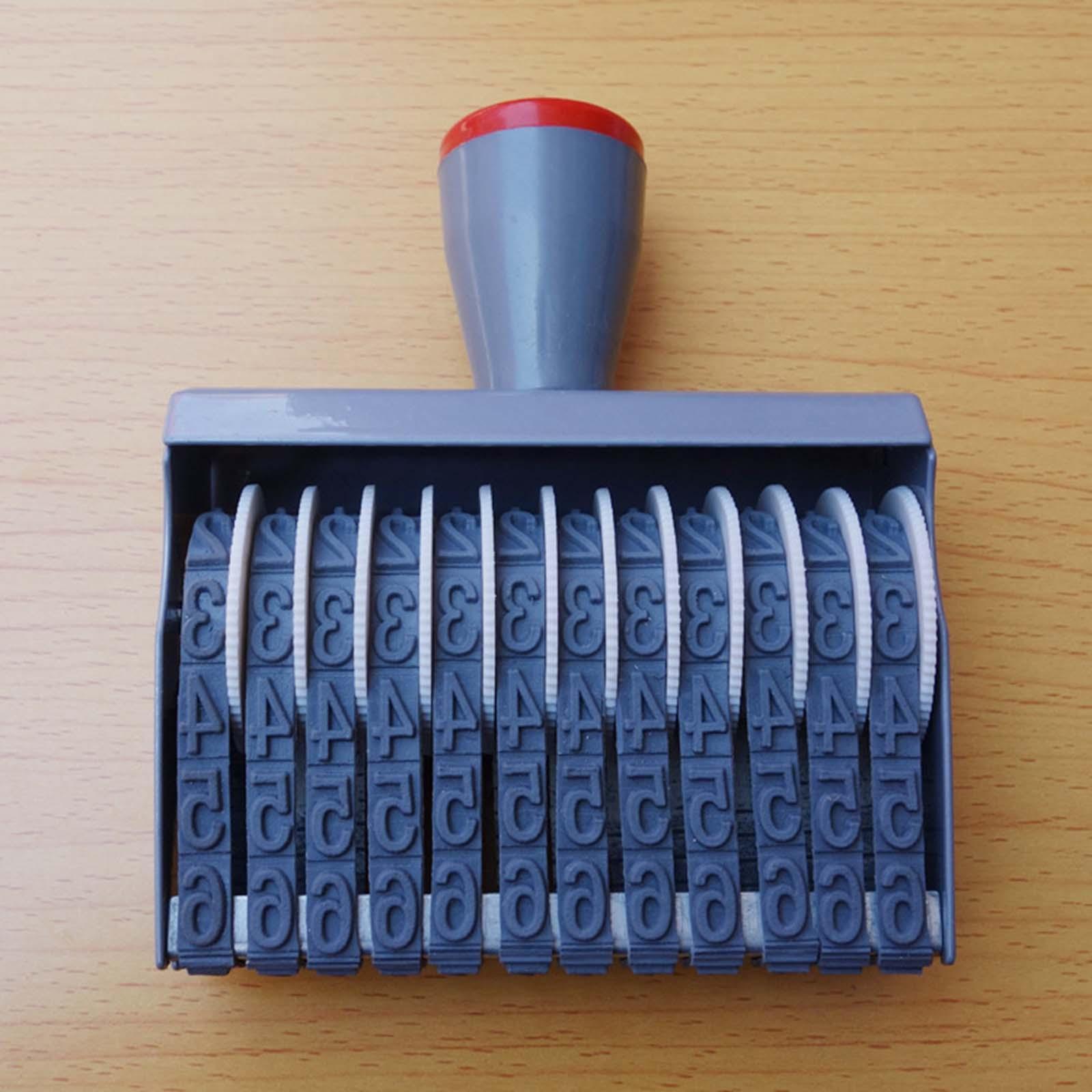 12 digits Wheel Number Stamp Number Stamp Multifunctional Craft Roller Stamp Commercial Stamp Portable Universal for Home Dormitory Document