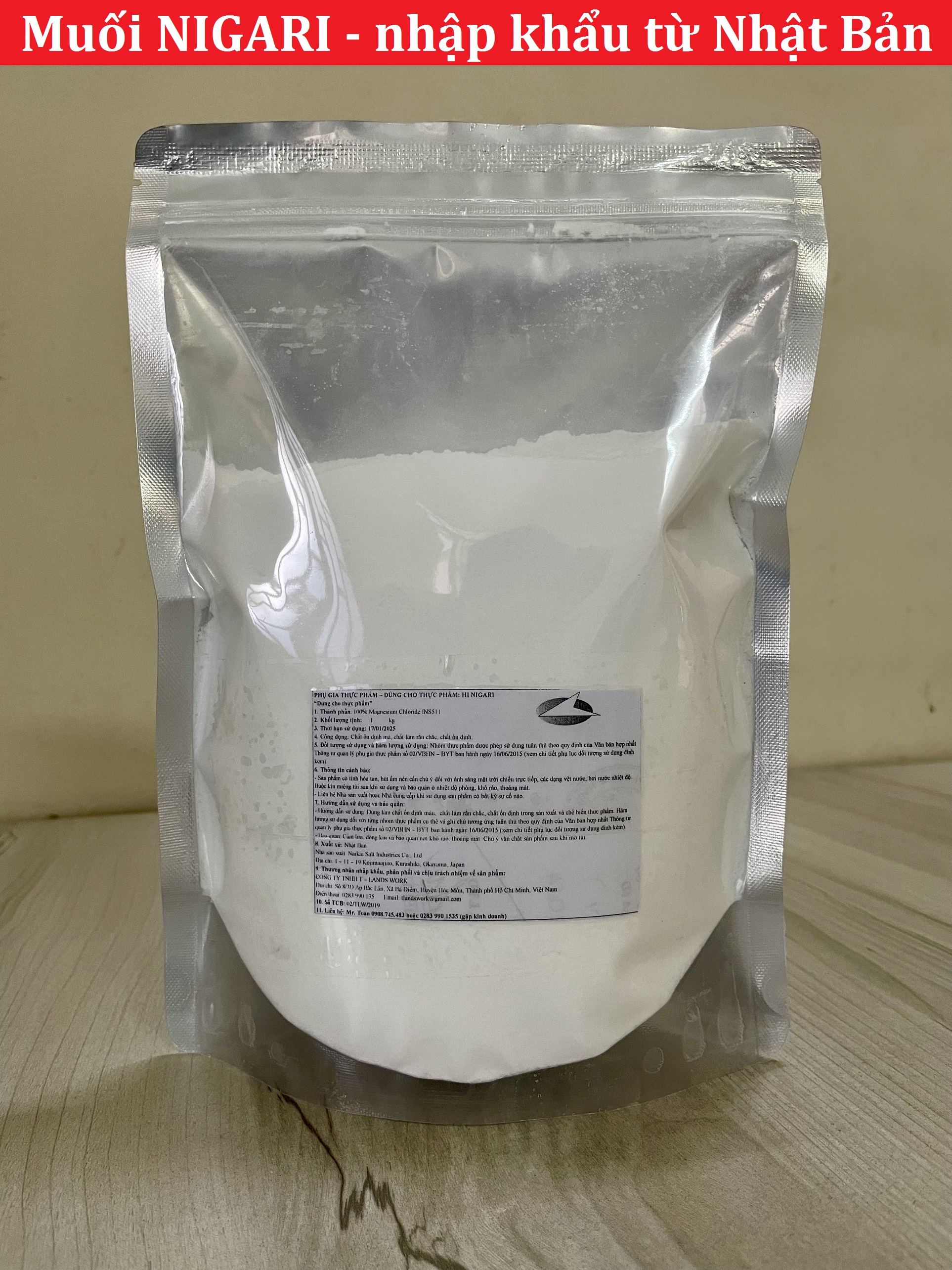 2kg Muối Nigari Nhật Bản tạo đông đậu hũ đậu phụ (chiết từ bao 20kg)