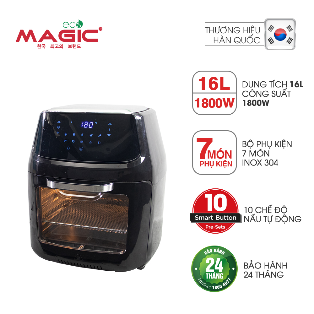 Nồi chiên không dầu kết hợp lò nướng Magic Eco M16 16L - Hàng chính hãng