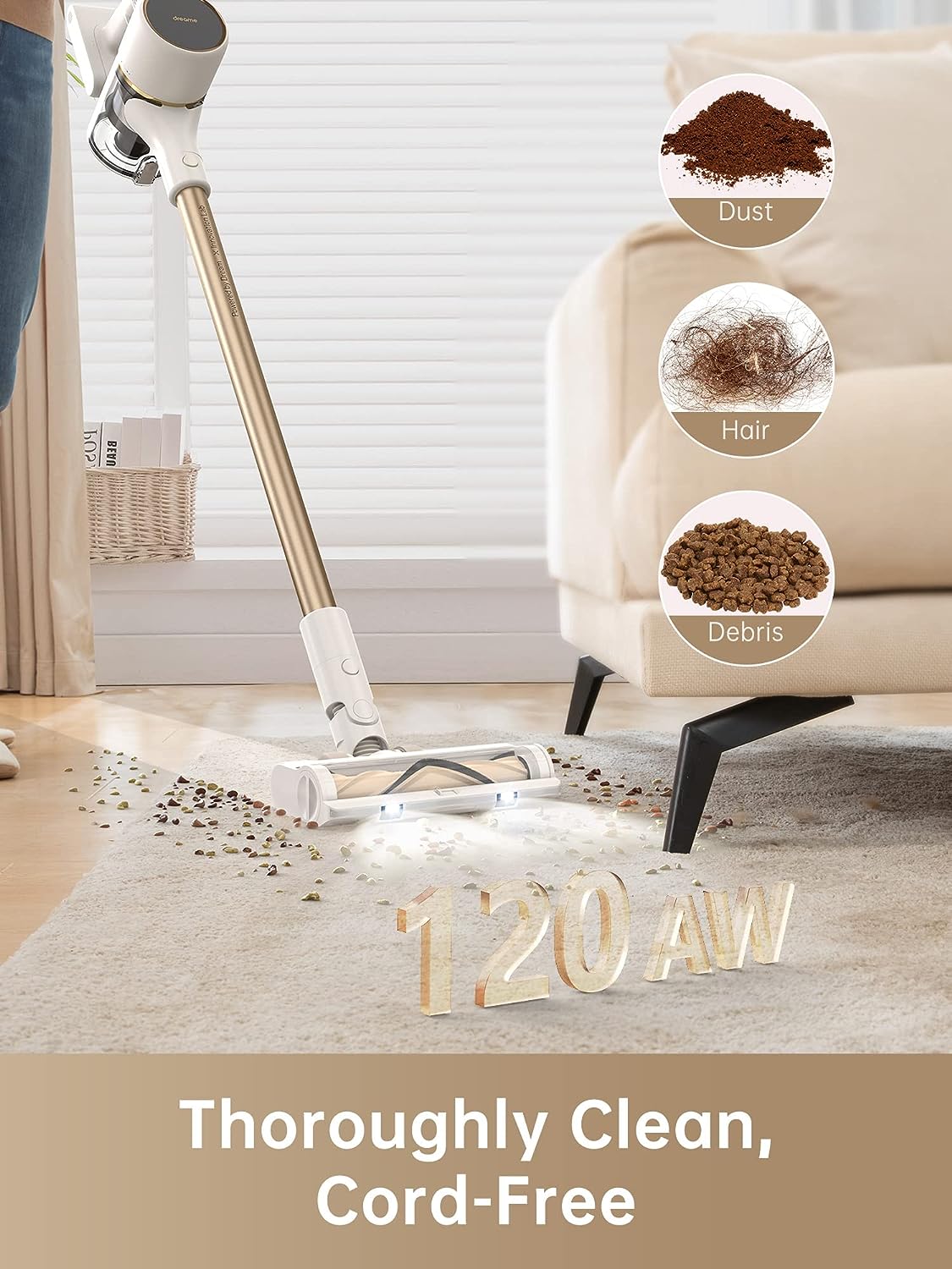Máy Hút Bụi Cầm Tay Không Dây DREAME R10 Rời Sạc Dễ Dàng Lực Hút 20.000 Pa Công Suất 350 W - Hàng Chính Hãng