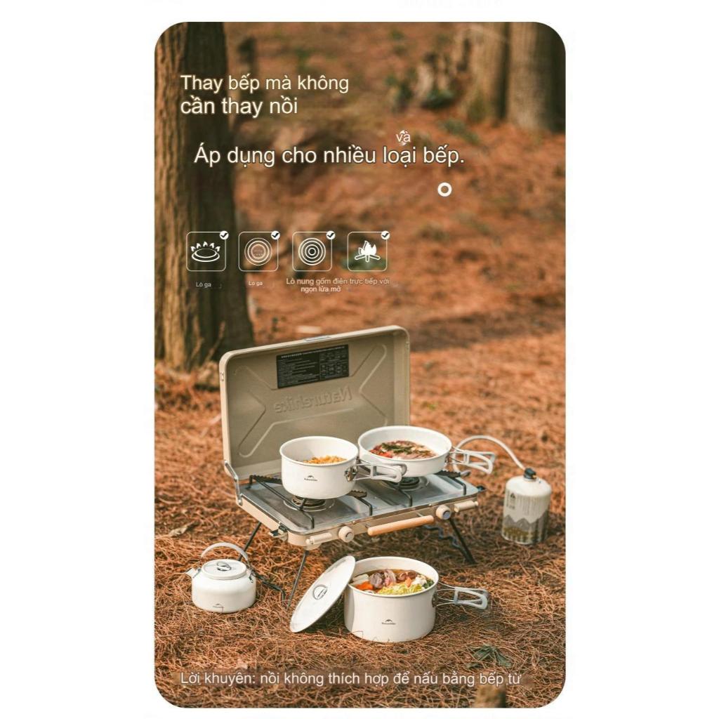 Bộ Nồi Chảo Dã Ngoại Naturehike CNK2450CF013 Tráng Men Cao Cấp (Có Bán Tách Bộ)