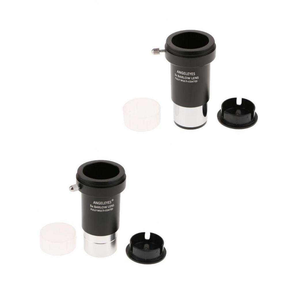 1.25 inch 5X 3X Barlow Lens Eyepiece Set Multi-coated Broadband Film with M42 Thread for Standard Telescope Astronomy Photography Accessory