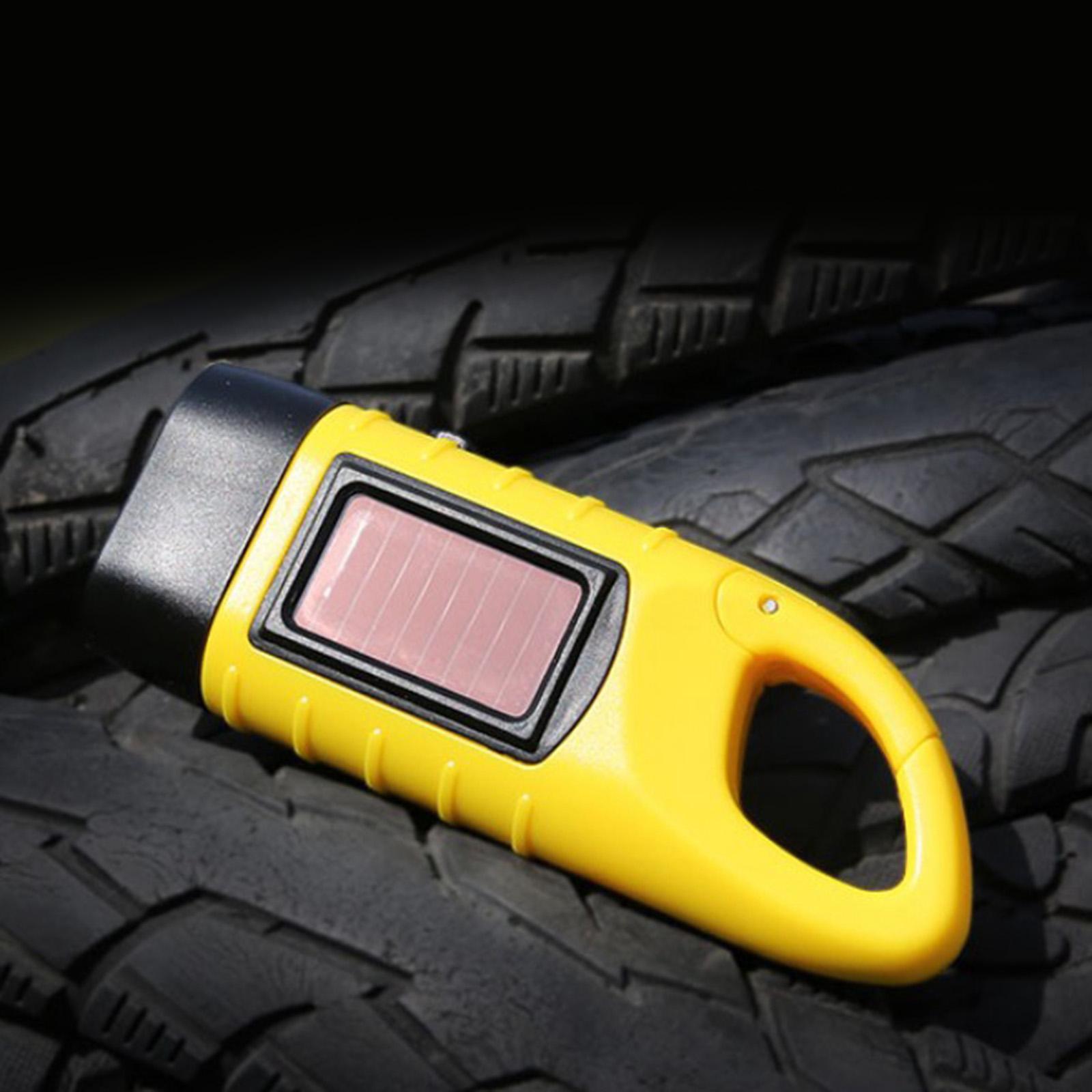 Solar Rechargeable Hand Crank Flashlight Bright Work   Yellow