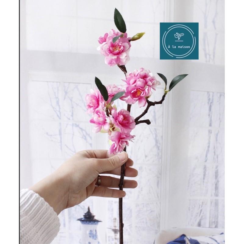 Cành hoa anh đào nhân tạo cao 40cm, đẹp sang trọng tươi mới, hoa decor, hoa cưới, hoa lụa cao cấp