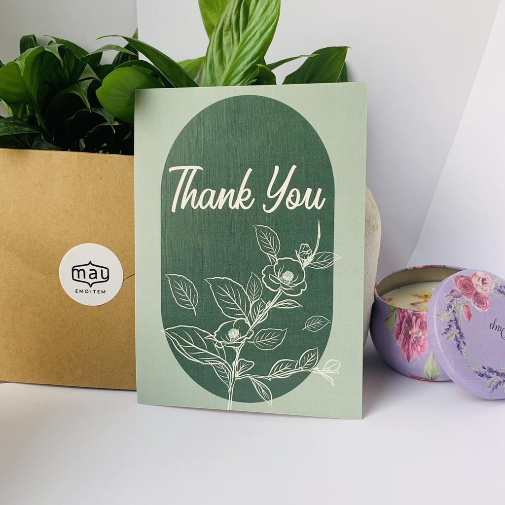 Thiệp Cảm ơn,Thank you card đẹp 12*17cm in giấy mỹ thuật ánh trai kèm phong bì