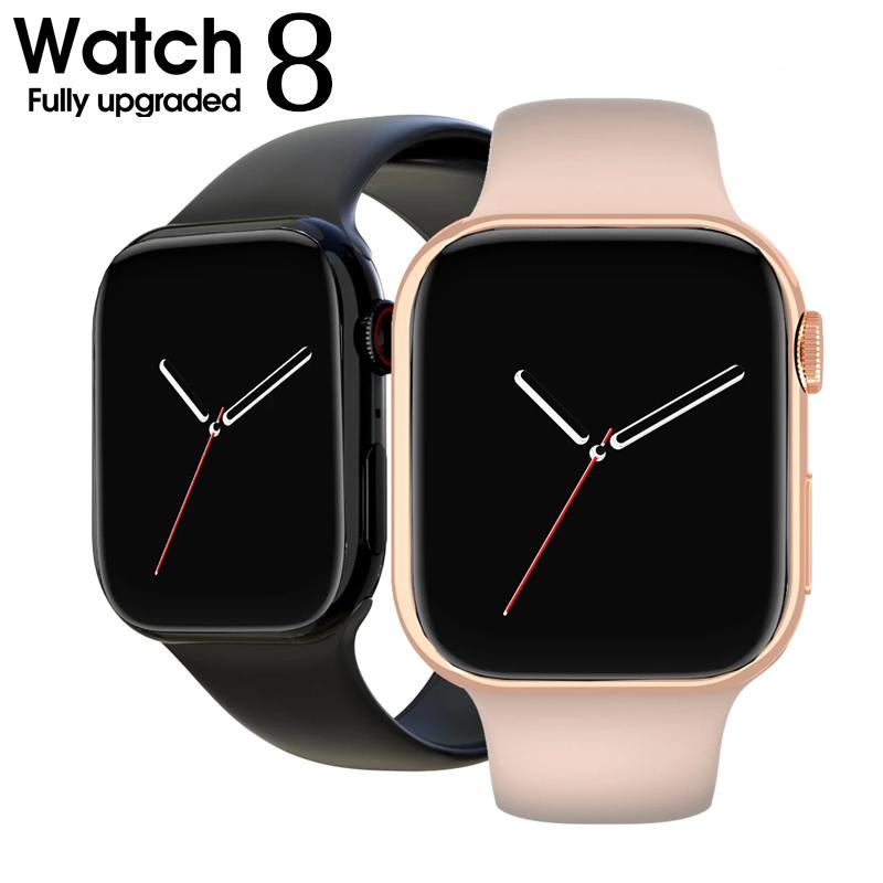 Sê -ri SMART SMART SERIES 8 HD thể thao nhịp tim Thể thao Thể dục huyết áp Bluetooth Call Men Women smartwatch cho Apple Color: White