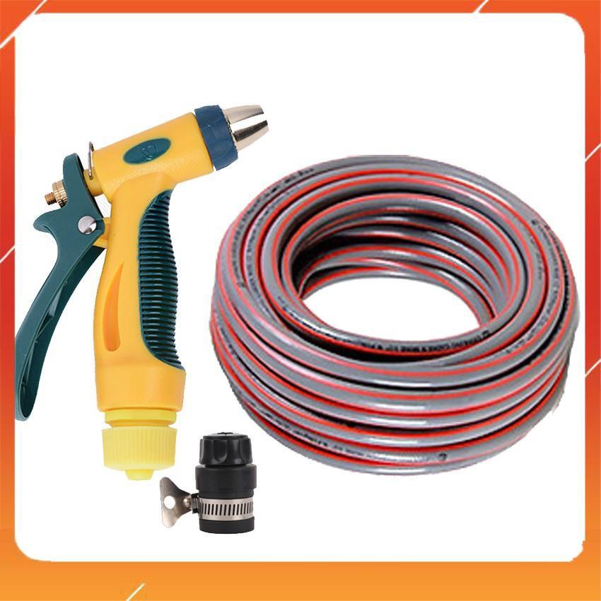 Bộ dây vòi xịt nước rửa xe,tưới cây tăng áp 3 lần 15m