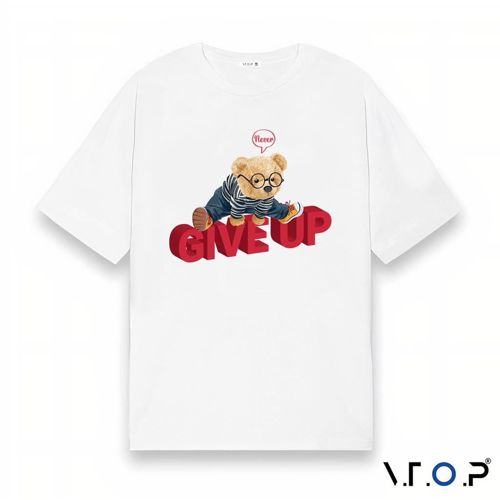 Áo thun nam nữ unisex Give Up White oversize