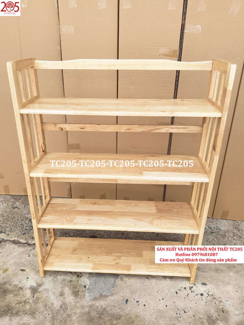 Kệ Sách Đứng 4 Tầng Phương Lâm - Màu Tự Nhiên