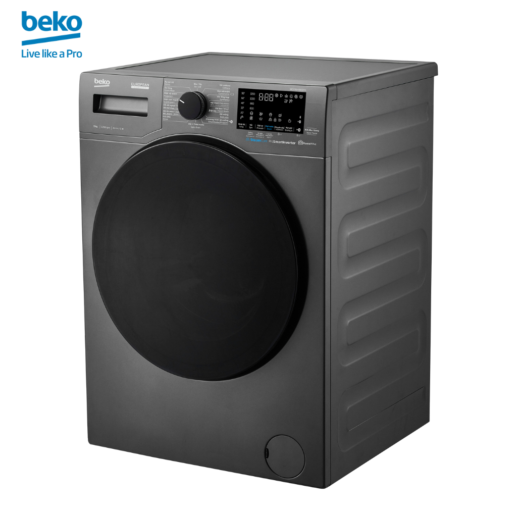 Máy Giặt Cửa Trước BEKO 9kg, Giặt Hơi Nước Steamcure, Cảm Biến Thông Minh Optisense - WCV9648XSTM - Hàng Chính Hãng