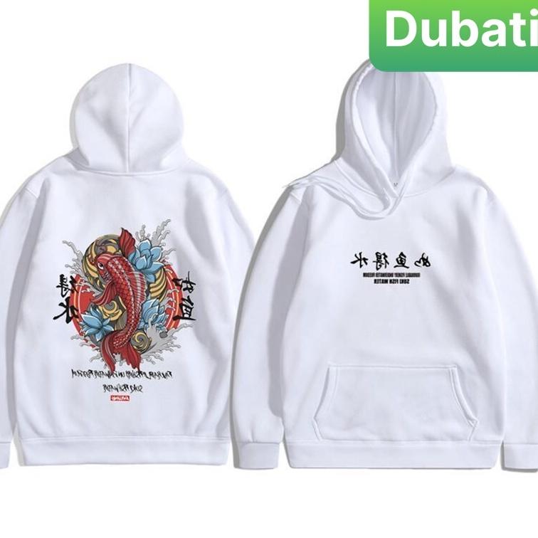 ÁO KHOÁC NỈ NAM NỮ IN CÁ CHÉP ĐỎ VẢI NỈ DÀY FROM RỘNG DÀI TAY PHONG CÁCH NHẬT BẢN - DUBATI FASHION