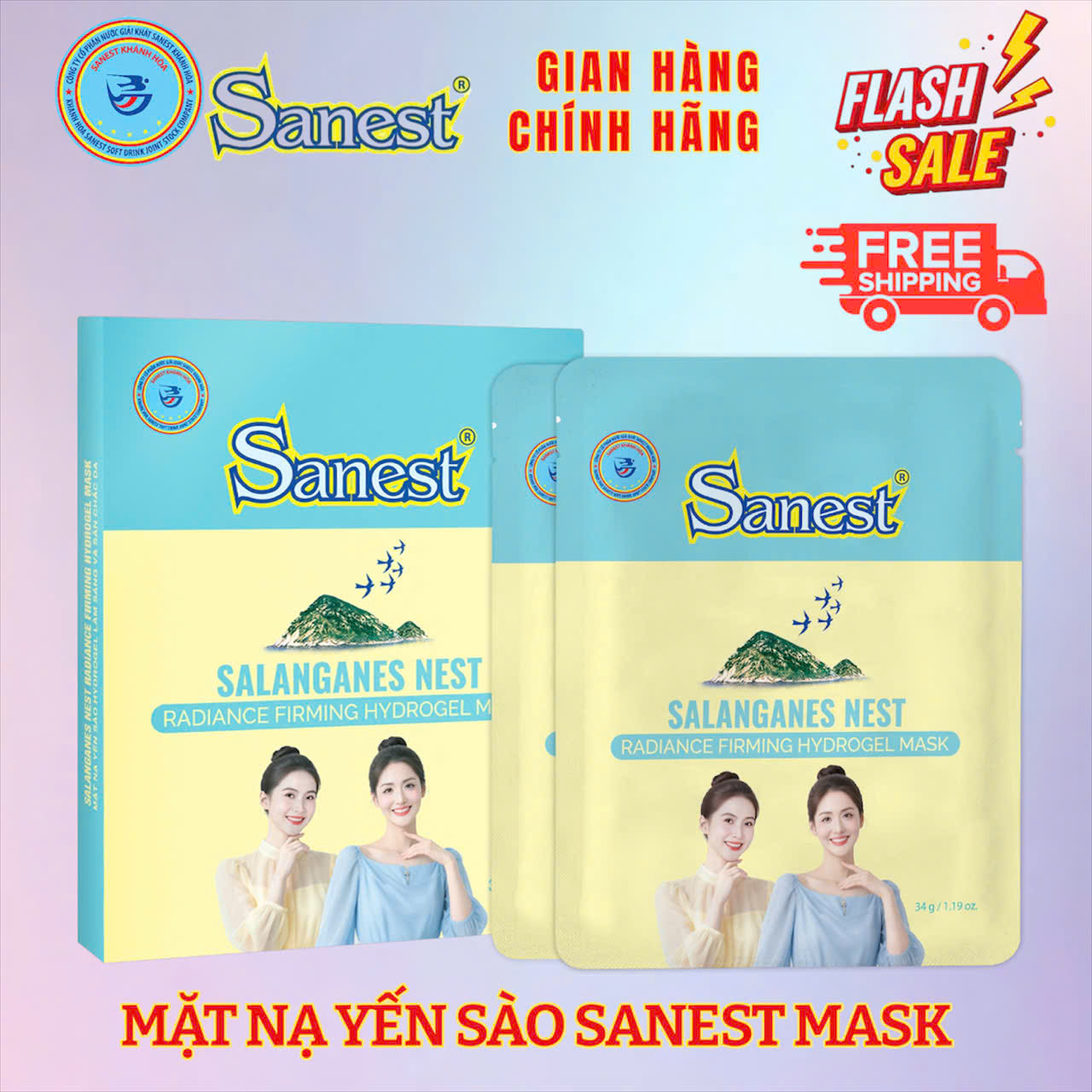 Hộp mặt nạ Yến sào Hydrogel làm sáng và săn chắc da
