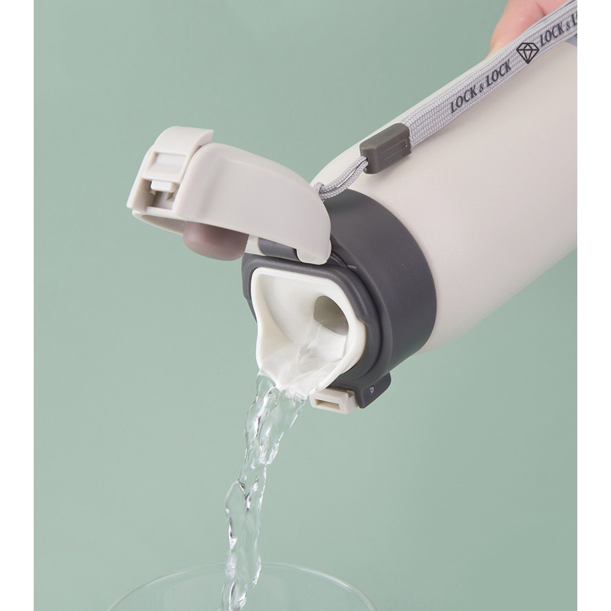 Bình Giữ Nhiệt Lock&amp;Lock Chubby Tumbler LHC3233 370ml - Hàng Chính Hãng, Có Dây Treo, Thép Không Gỉ - JoyMall