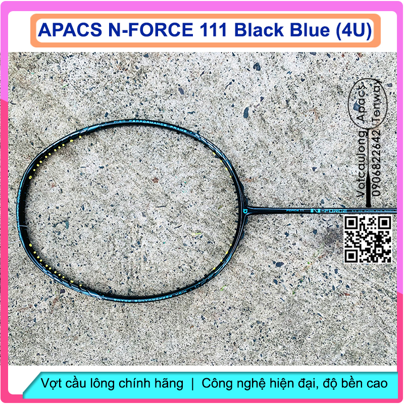 Vợt cầu lông Apacs N-Force 111 Black Blue - 4U (NEW) Vợt chuyên công, thân đũa chống cản gió