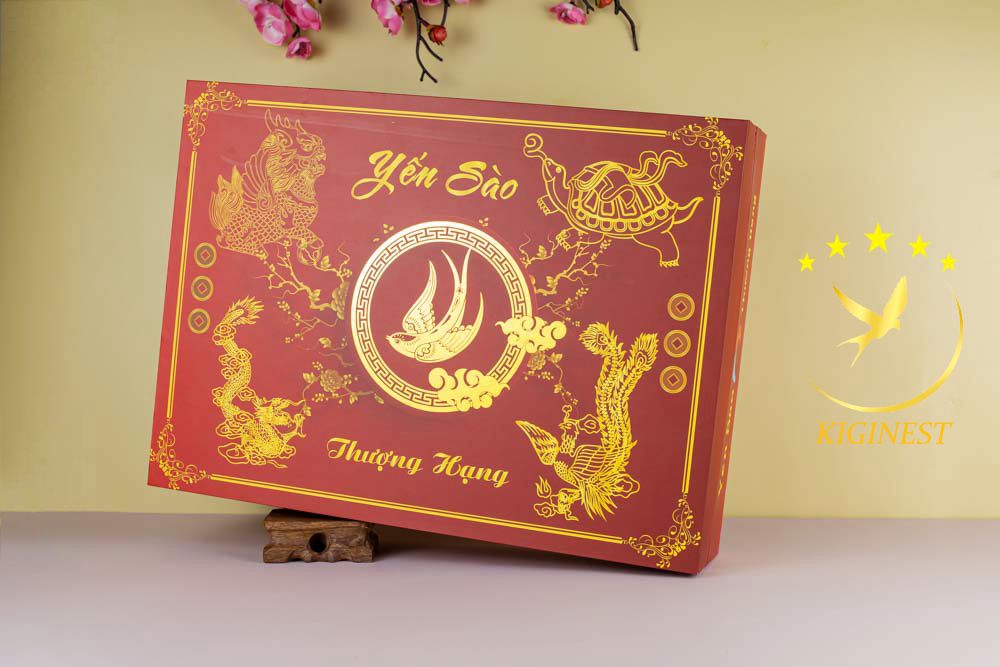 BỘ HỘP QUÀ TỨ LINH 100G KHAY HOA MAI - BỘ HỘP QUÀ ĐỰNG YẾN SÀO