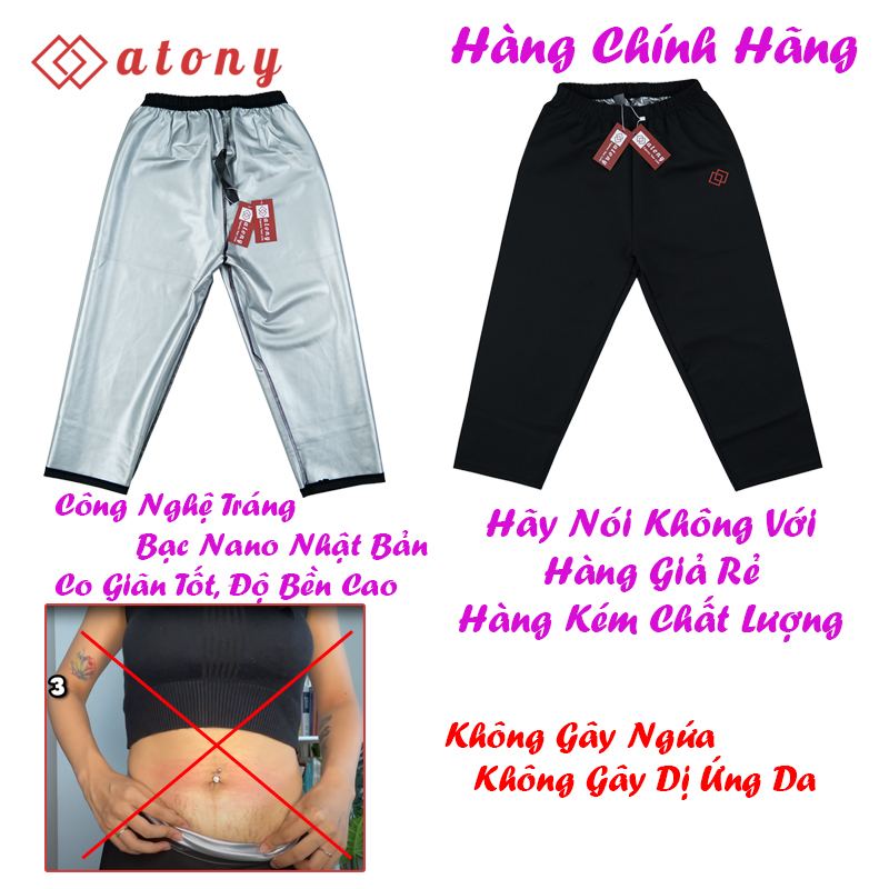 Quần Đổ Mồ Hôi Giảm Mỡ ATONY Chính Hãng Cho Nữ, Giúp Sinh Nhiệt, Đánh Tan Mỡ Bụng, Hỗ Trợ Giảm Cân, Định Hình Eo Thon Gọn