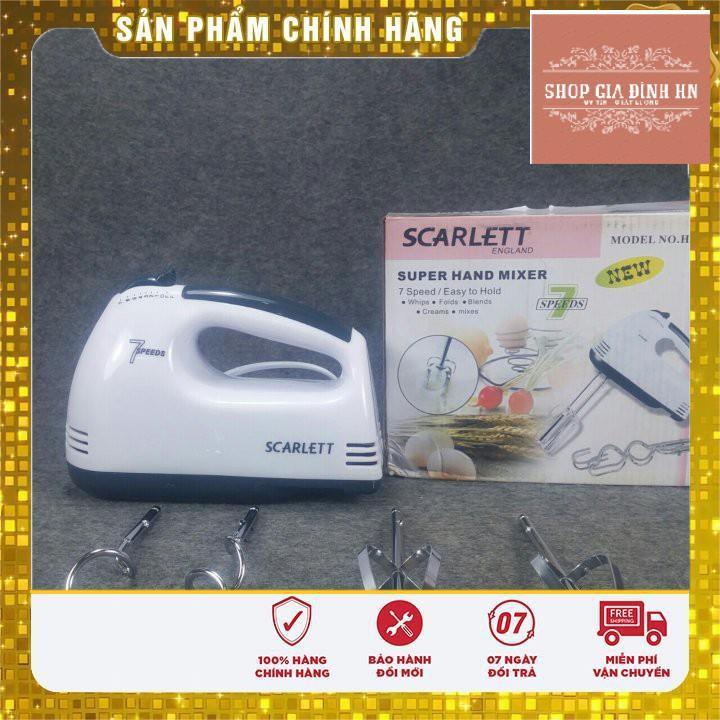 Máy Đánh Trứng Cầm Tay Cao Cấp Scarlett - 180W và 7 Tốc độ - TẶNG 2 QUE NHÀO BỘT