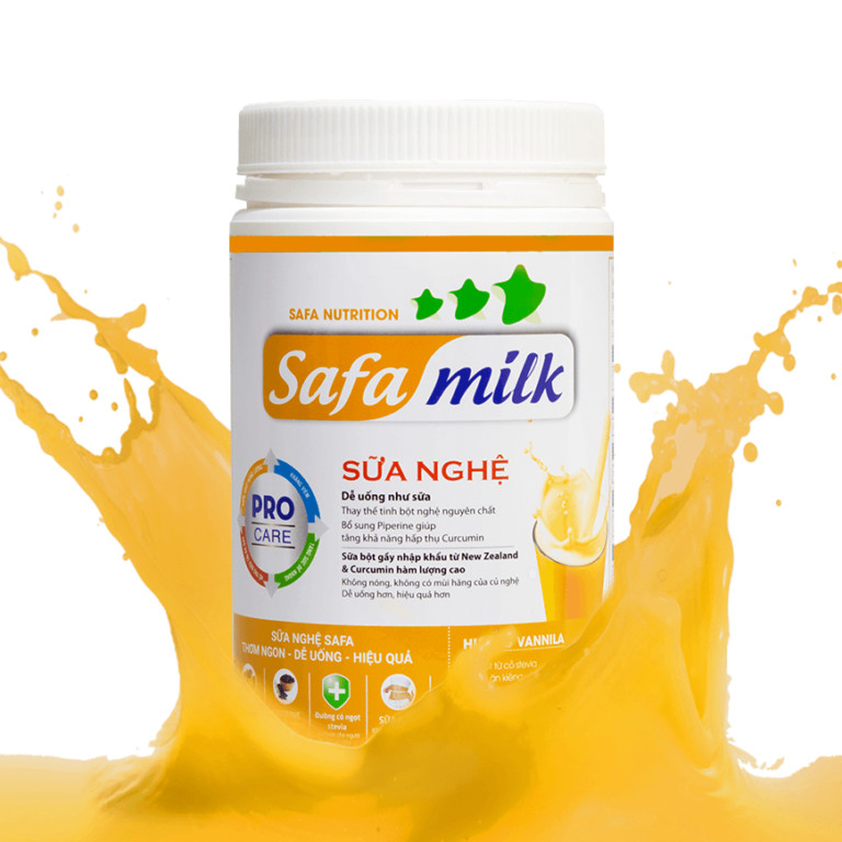 Combo Bột Sữa Nghệ Safa Milk hộp 550Gr và Hộp 100Gr Tăng Cường Hồi Phục Cơ Thể -Nhanh Lành Vết Thương