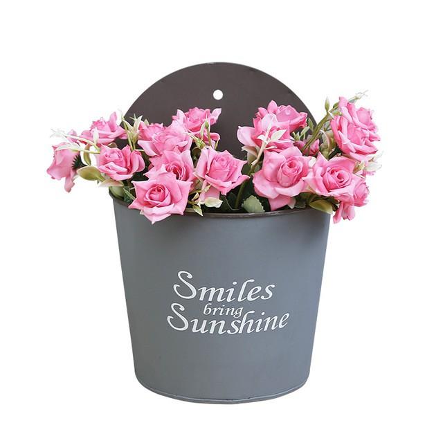 Giỏ hoa treo tường chậu smiles trang trí phòng khách, ban công, sân vườn
