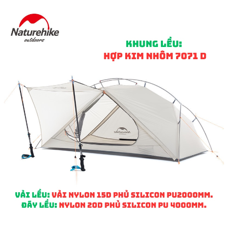 Lều 1 người siêu nhẹ VIK 1 chống nước chống tia UV dễ dang lắp đặt Naturehike NH18W001-K