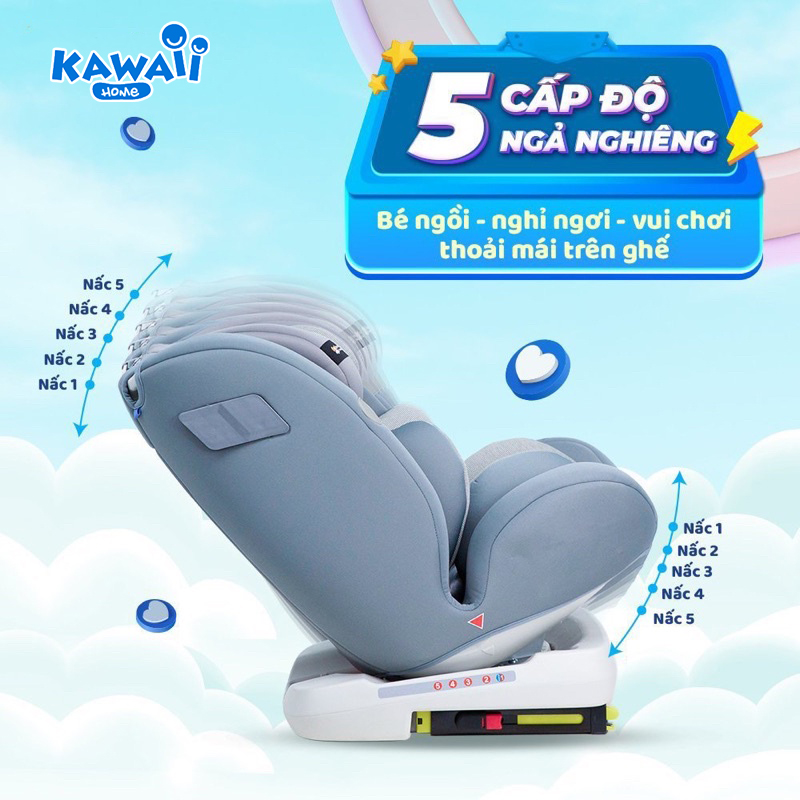 Ghế ngồi ô tô cho bé KAWAII HOME 360 An toàn, tiện lợi cùng bé đồng hành trên mọi nẻo đường