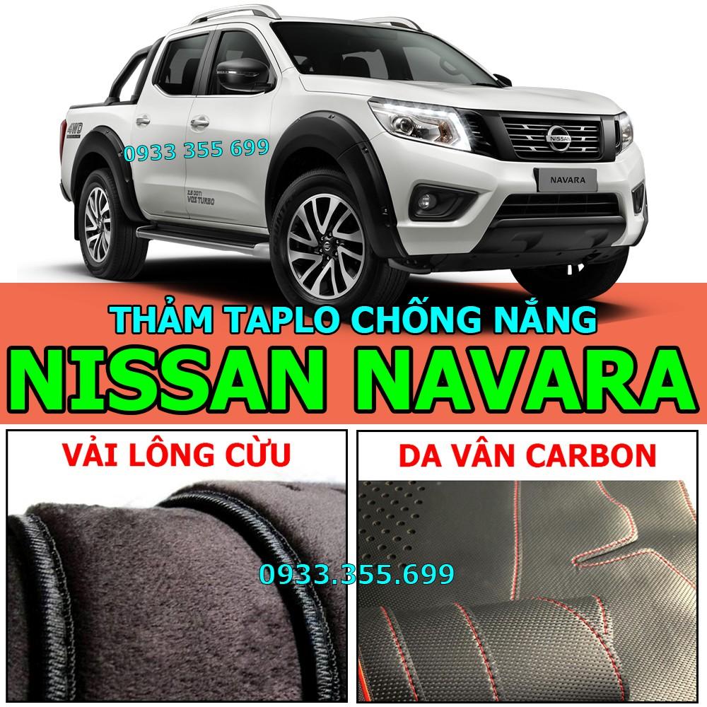 Thảm Taplo NISSAN NAVARA bằng Nhung lông Cừu hoặc Da vân Carbon