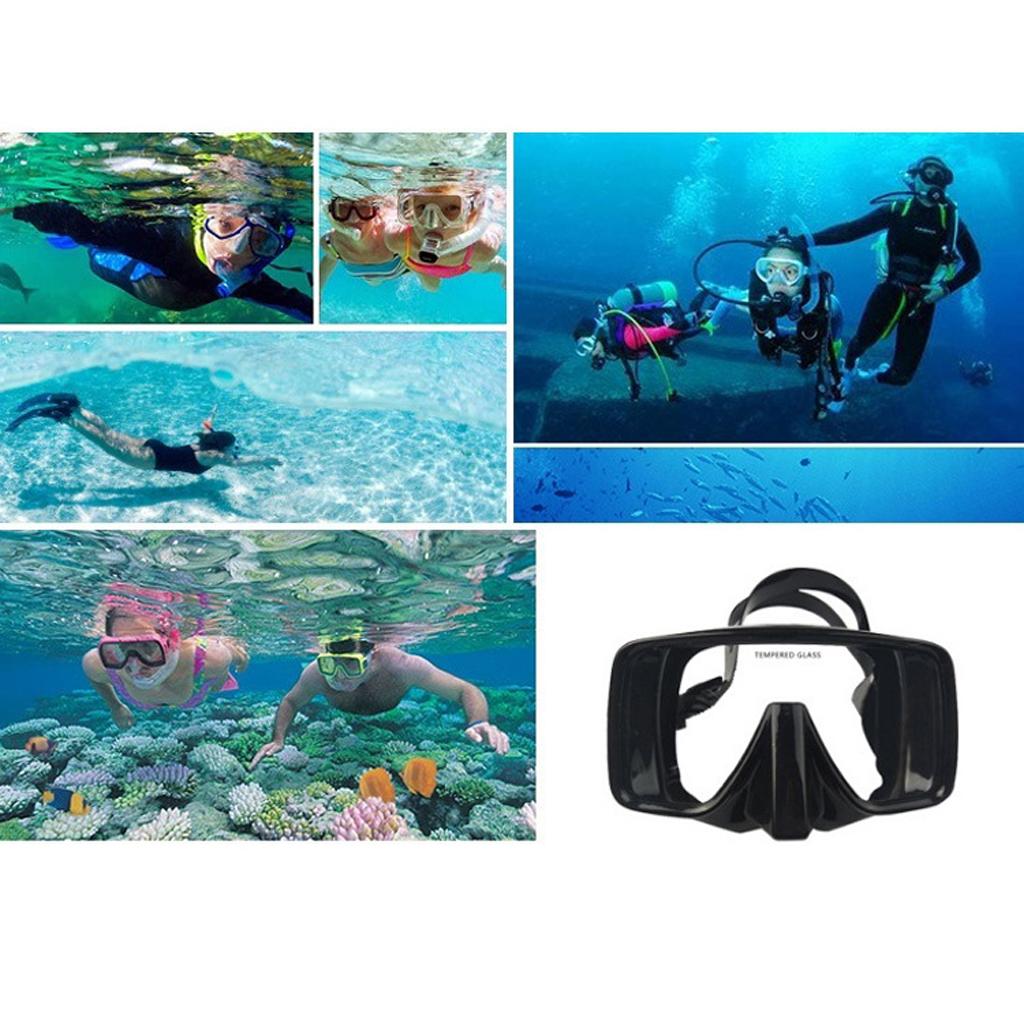 Adults Anti-Fog Silicone Mask Scuba Diving Snorkeling Goggles Glasses