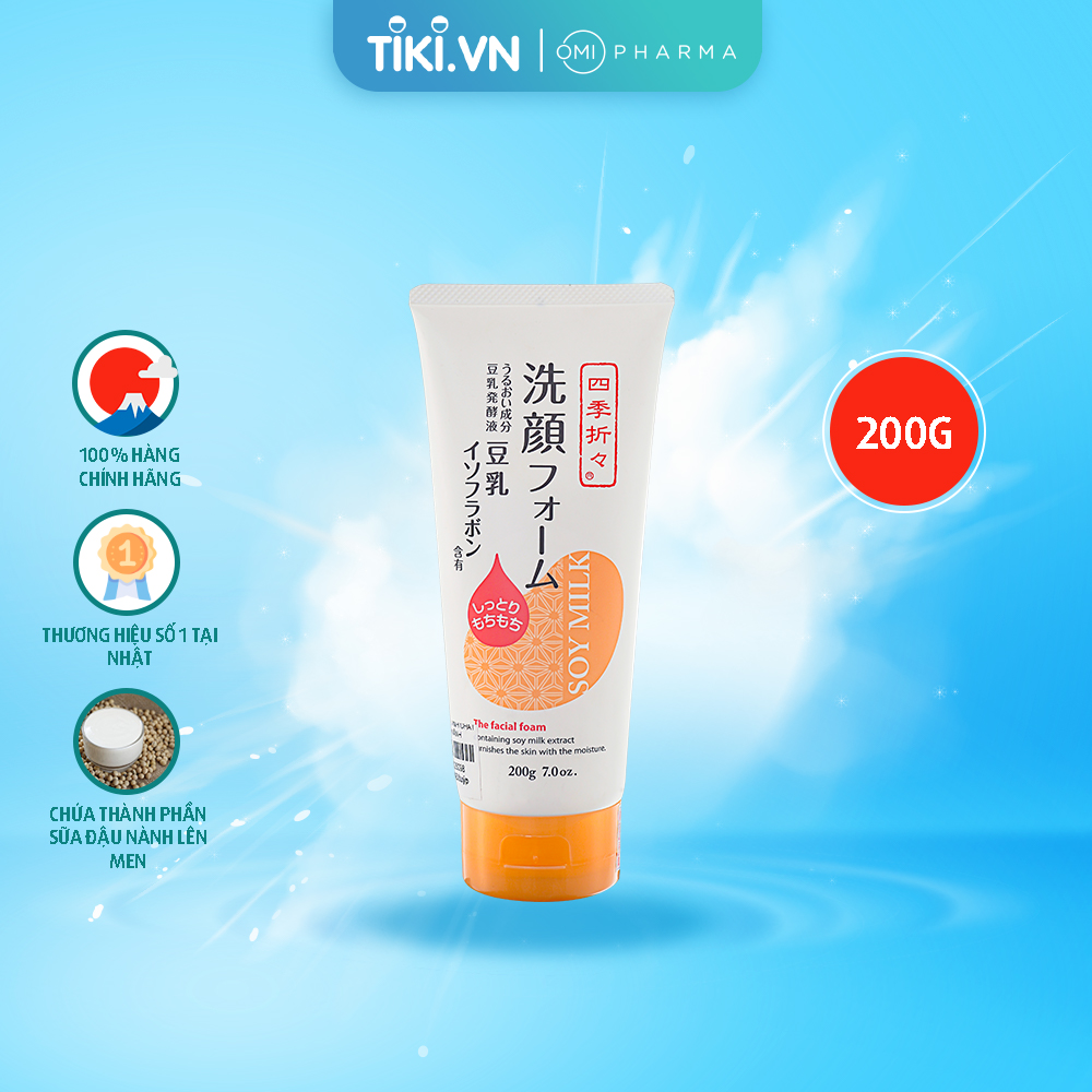 Sữa rửa mặt tinh chất sữa đậu nành Shikioriori The Facial Foam