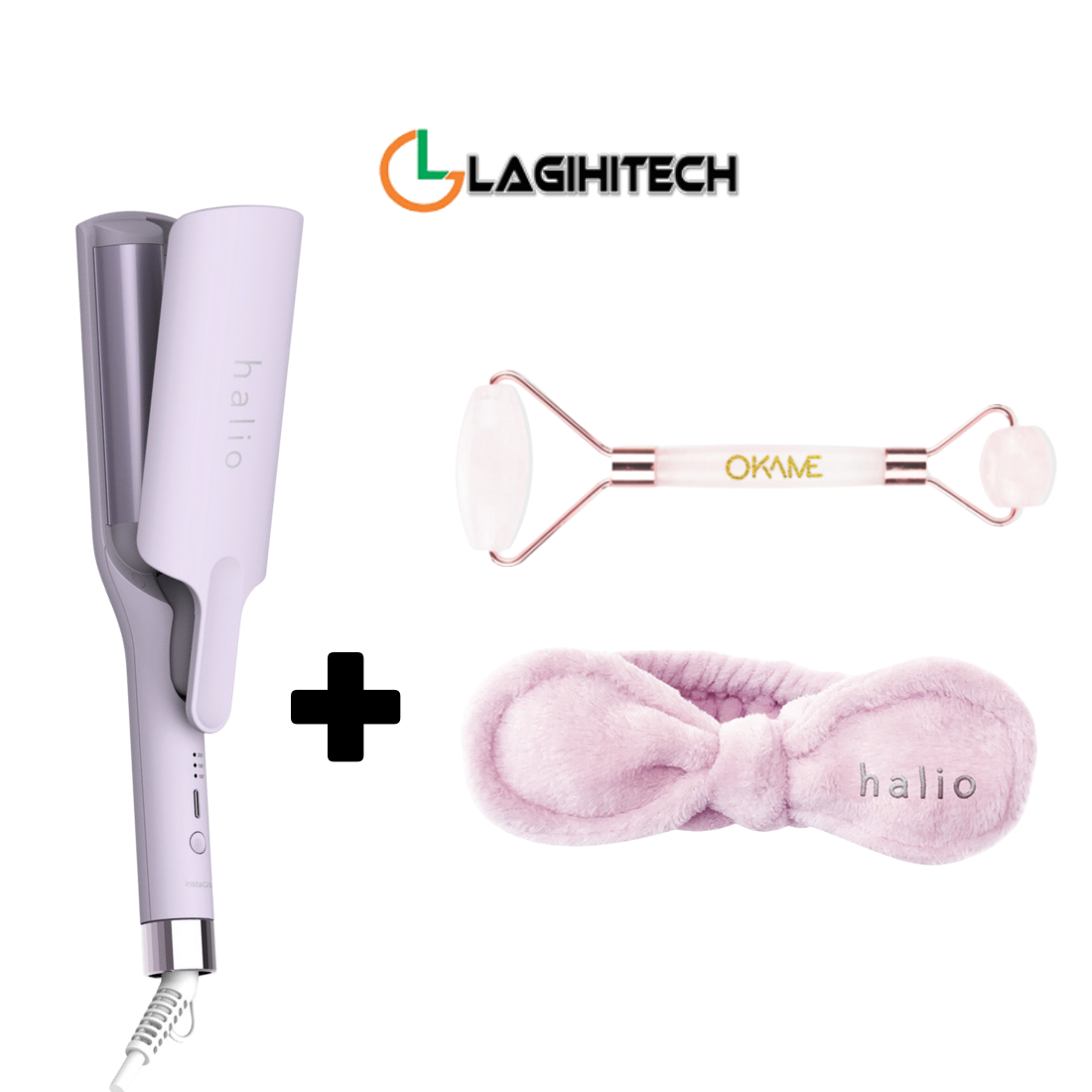 Máy Uốn Tóc Halio instaGlam Premium Hair Styler Tạo Xoăn Sóng Nước Hippie - Bóng Mượt x6 lần, Trục 28mm