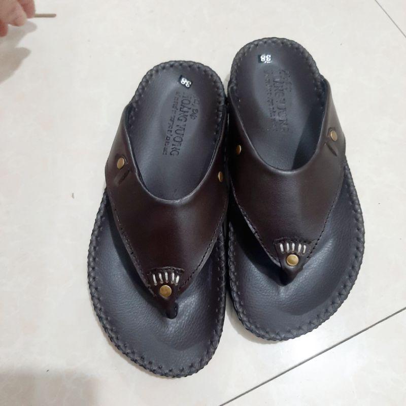 Dép kẹp nam da thật