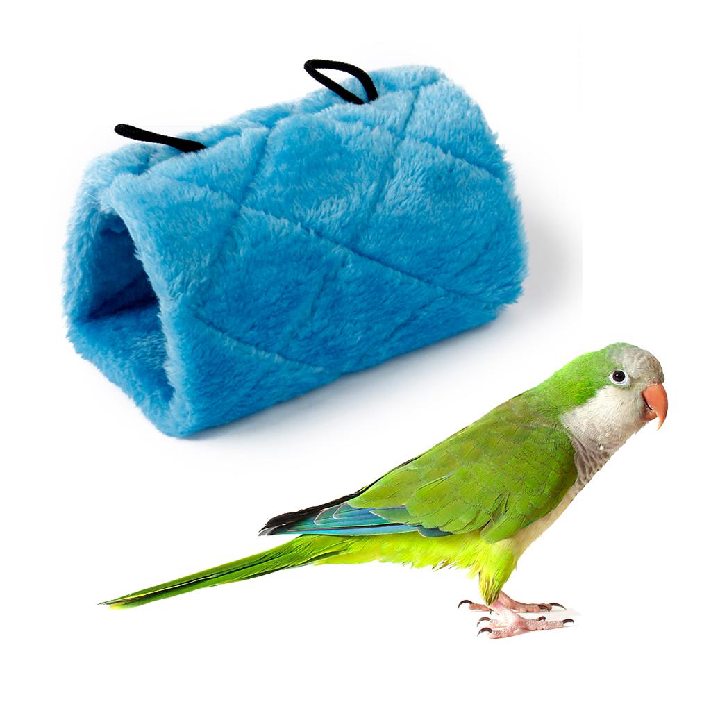Blue Bird Hammock Hanging Cave Cage Plush Snuggle Hut Tent Bed Parrot Toy S
