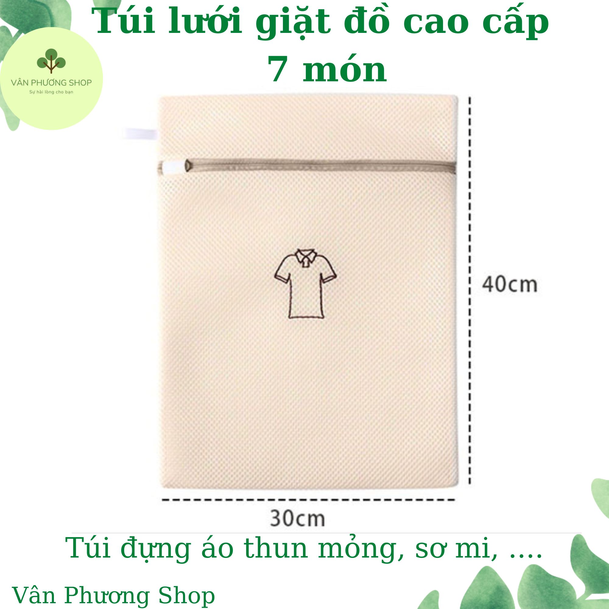 Túi Lưới Giặt Đồ, Giặt Quần Áo Cao Cấp 7 món đủ kích cỡ Vân Phương Shop - Hàng Chính Hãng