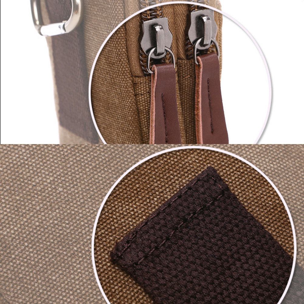 Túi đựng phụ kiện điện thoại, pin dự phòng vải KaKi AV023 (có móc khoá đeo lưng