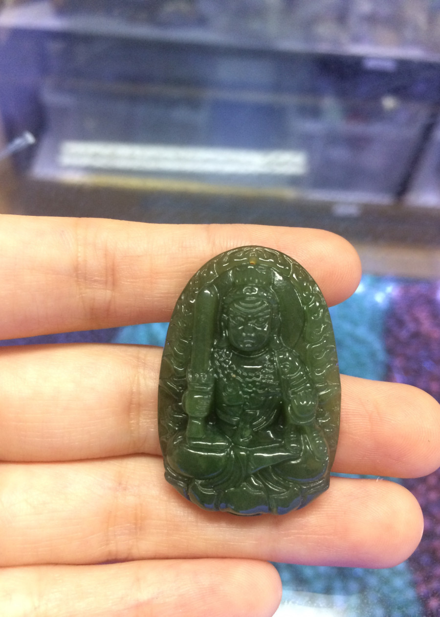 Phật Bản Mệnh Bất Động Minh Vương ngọc Nephrite