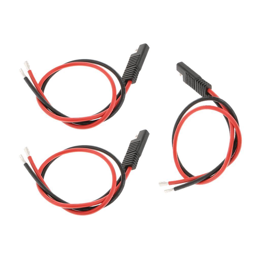 3pcs Universal 12AWG Hot Solar Panel Battery SAE Plug Connector Cable 400mm