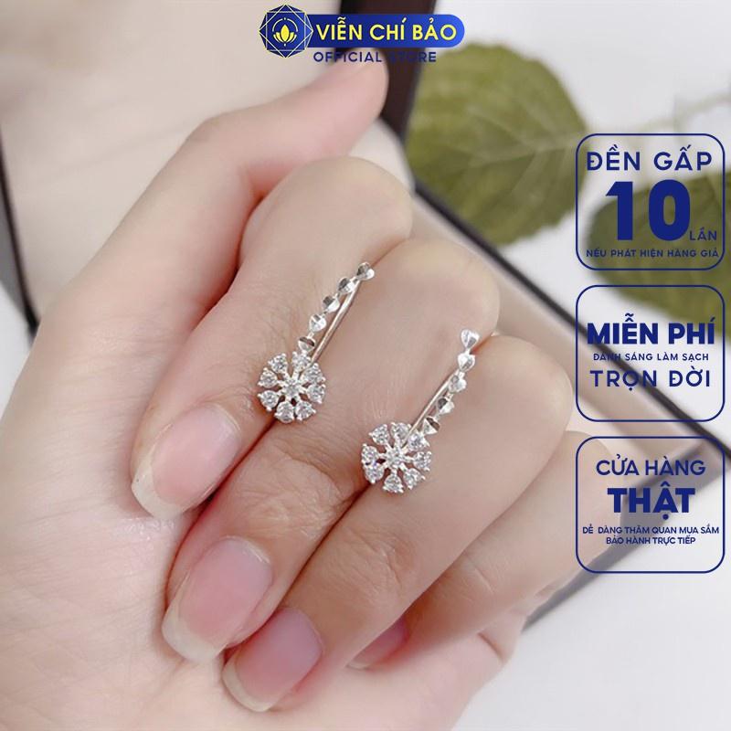 Bông tai bạc nữ Star Flower chất liệu bạc 925 thời trang phụ kiện trang sức nữ thương hiệu Viễn Chí Bảo B400094