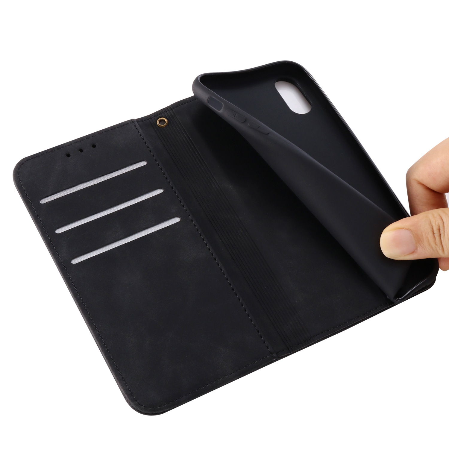 Bao da dành cho iPhone 6/7/8/X/XR/XsMax/11/11ProMax nắp gập da cao cấp, mềm xịn, bền màu có ngăn dựng thẻ ATM, giấy tờ cá nhân