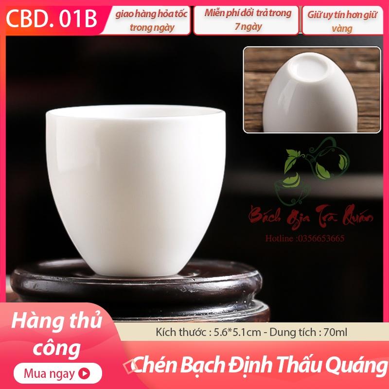 Các Mẫu Chén Uống Trà Sứ Bạch Định - Thấu Quang - Hàng Thủ Công