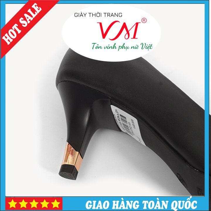 Giày Cao Gót 5 Phân Mũi Nhọn, Họa Tiết Nơ, Màu Đen - HT16B.5F.Đen