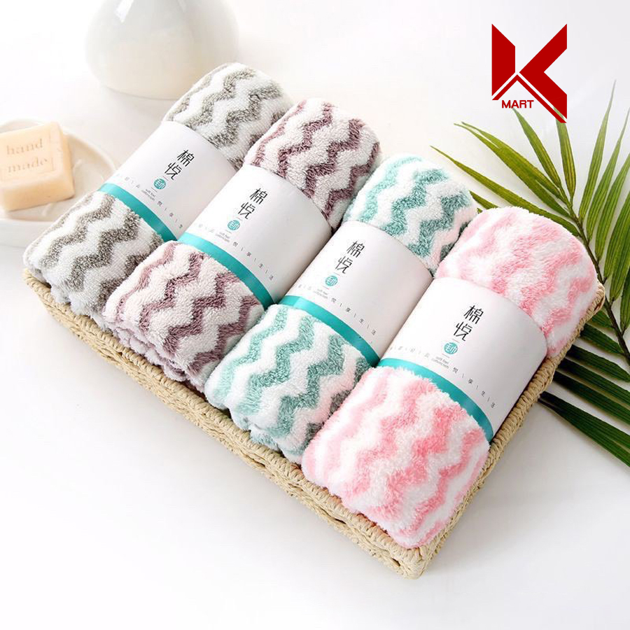 Khăn mặt lông cừu Hàn Quốc siêu mềm mịn, thấm hút tốt kích thước 30x50cm - K-Mart