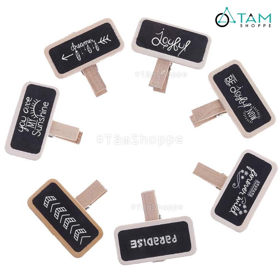 Kẹp note bảng đen viết phấn gỗ mini BDMN-04