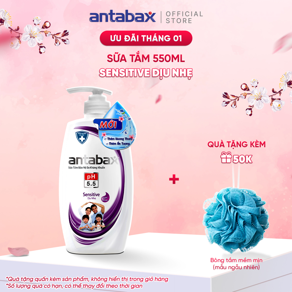 Sữa Tắm Bảo Vệ Da Kháng Khuẩn Antabax Sensitive Dịu Nhẹ 550ml