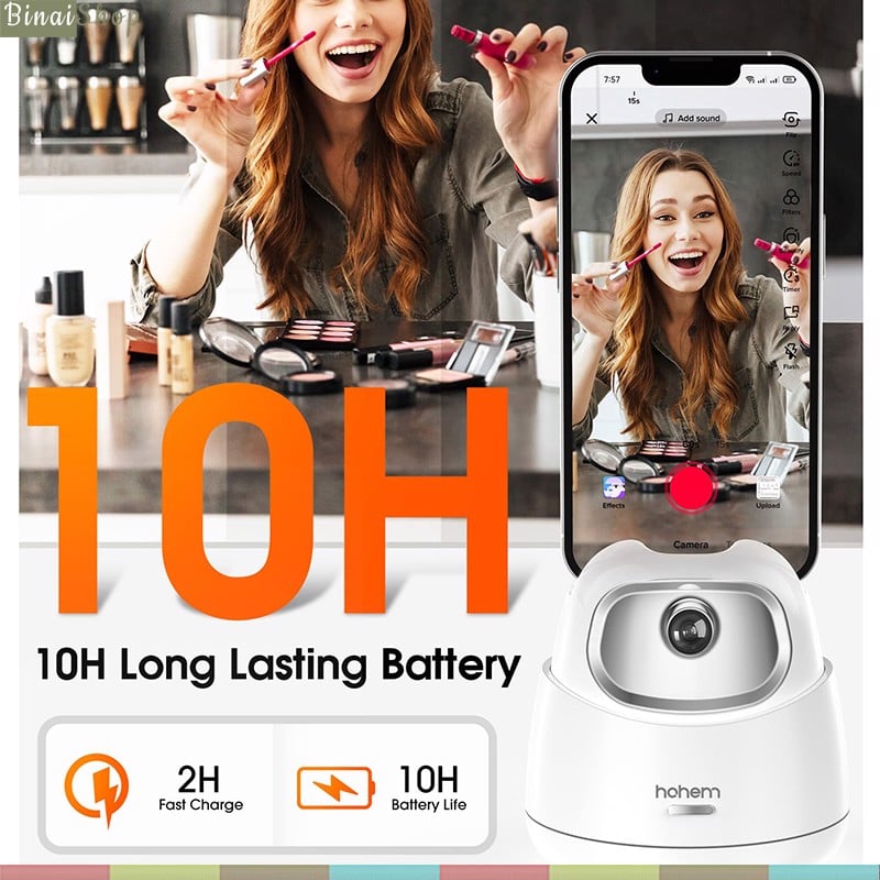 Hohem GO - Gá Kẹp Điện Thoại Tích Hợp Cảm Biến Tầm Nhìn AI Xoay 360°, Thời Gian Sử Dụng 10 Giờ- Hàng chính hãng