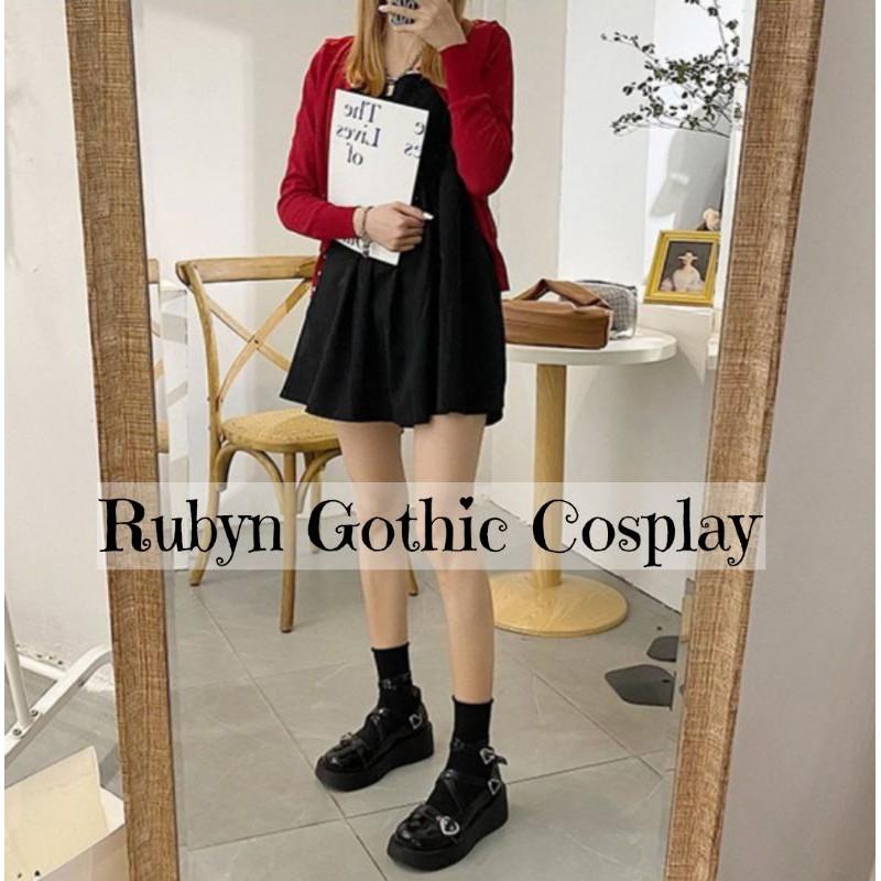 Giày Búp Bê Lolita Retro Móc Trái Tim Độc Lạ Đế Cao 5cm ( Size 35 - 39 )